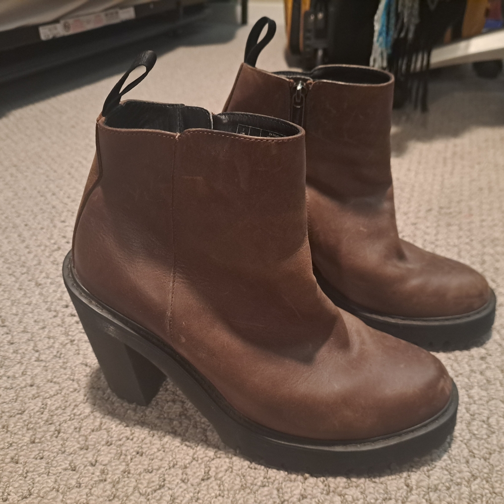 Dr. Martens Brown Leather Heeled Boots